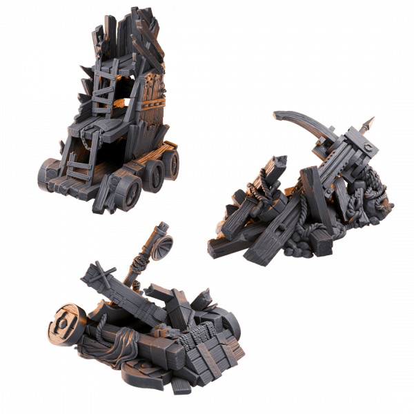 Broken Siege Engines - Battlefield Debris