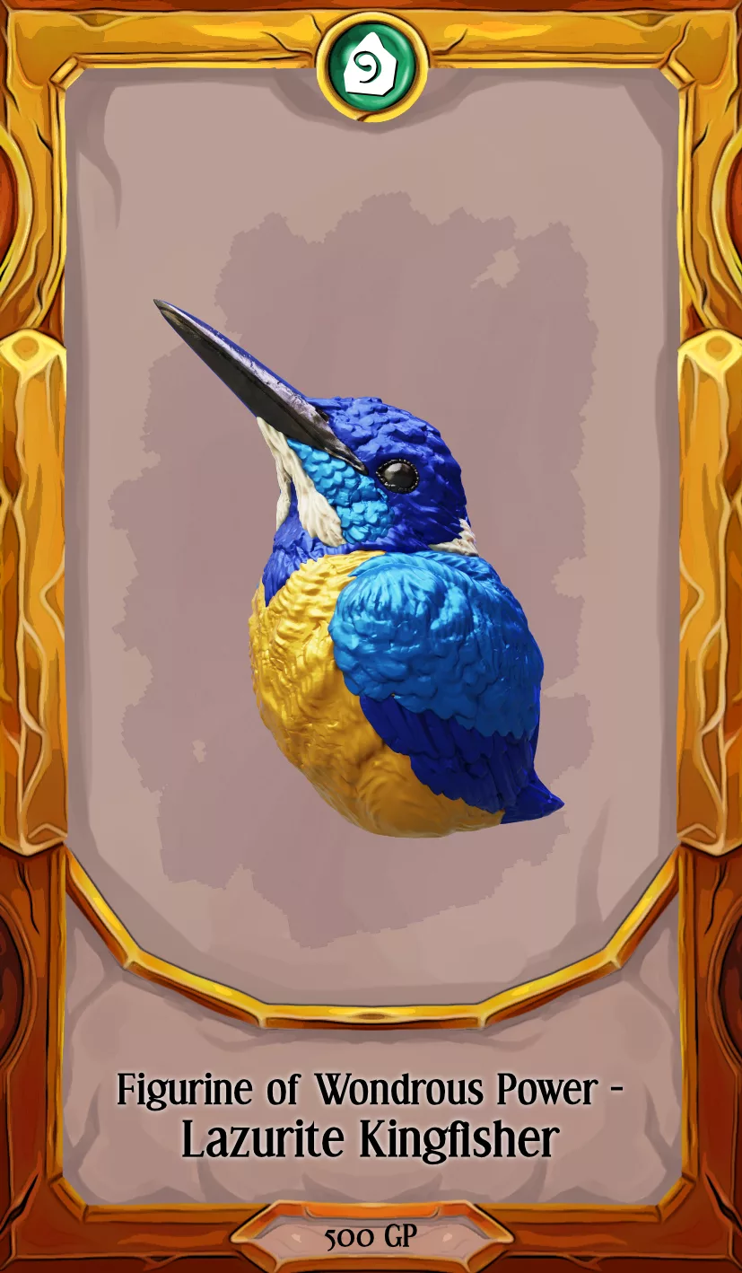 Figurine of Wondrous Power of Lazurite Kingfisher — Life Size Prop - Image 2