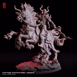 Lord Fengr, Ironsworn Ruler (Mounted) – The Obsidian Cavalier